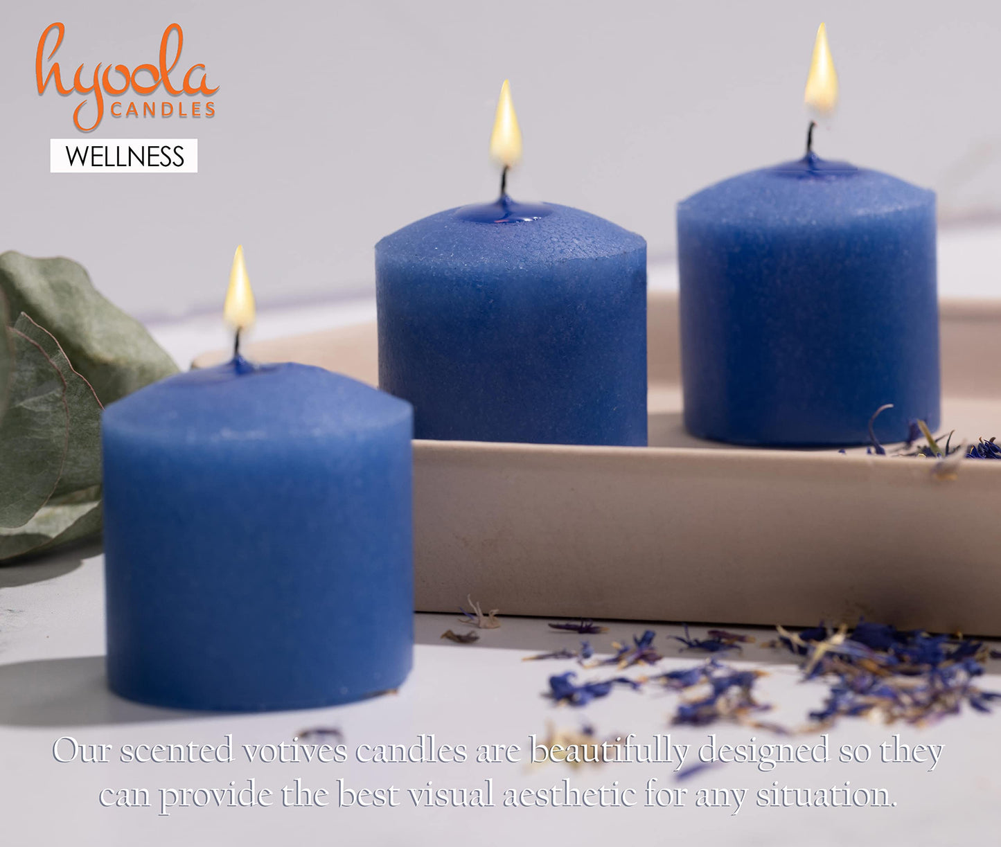 HYOOLA Scented Votive Candles - Wellness Votive Candles -12 Hour Burn Time - 9 Pack - European Made