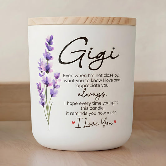 Gigi Mothers Day Gift, Gigi Candle Lavender Scented, Mothers Day, Birthday Gifts for Grandma from Granddaughter, Grandson