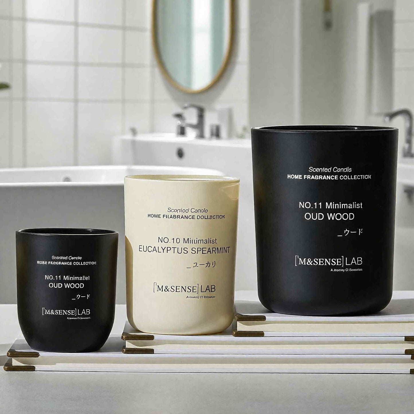 M&SENSE Natural Soy Large Candle| Eucalyptus Mint | 16.6 oz, 95H Burn | Spring Scented Candles for Relaxation, Meditation, Home Décor | for Bedroom, Office, Party