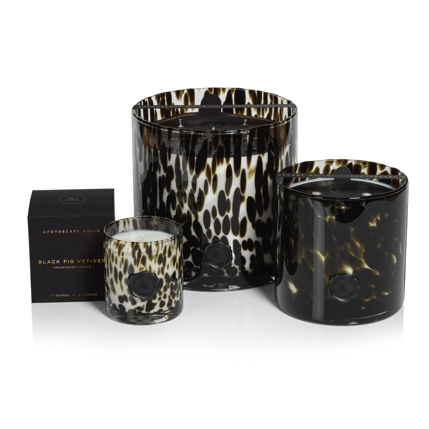 Apothecary Guild Scented Opal Glass Jar Candle- Black Fig Vetiver - 50 oz/3-Wick