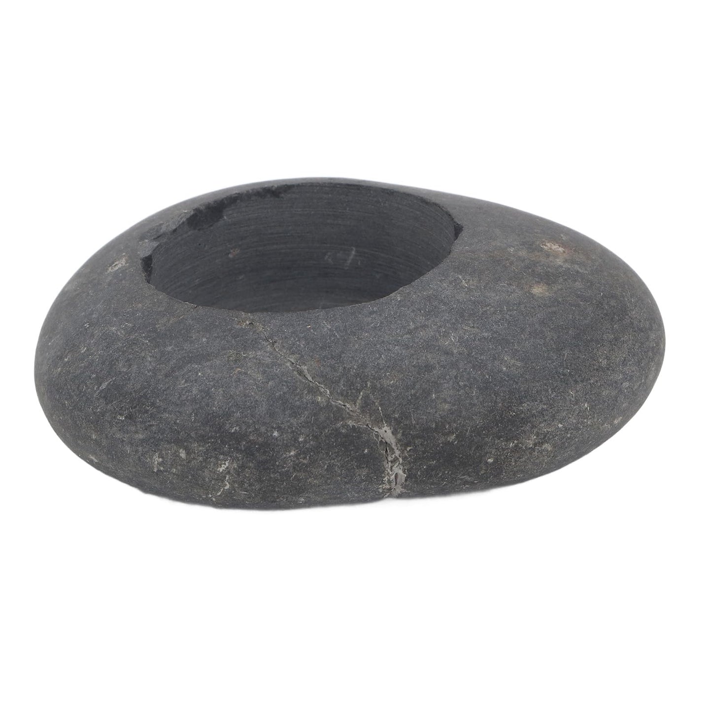 Domary Pebble Candle Holder, Handmade Decorative Stone Tealight Holder with Deep Placement Plate for Wedding Birthday Festival Home Decor