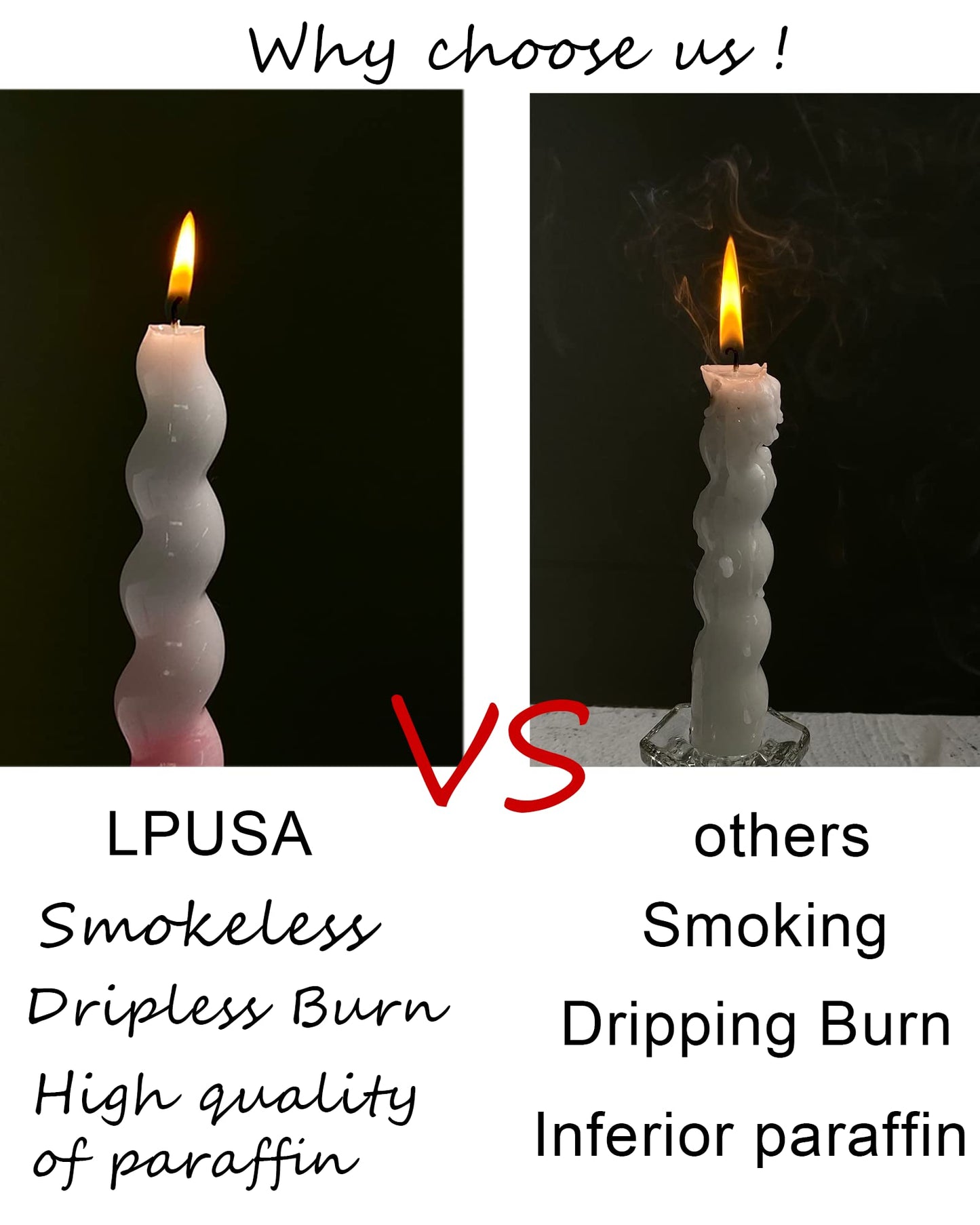 LPUSA Ivory Short Taper Candles Stick Dripless Unscented Dinner Spiral Candle for Home Holiday Wedding Party Decoration Christmas Gift H 7.5 Inch, 4pcs（7.5Ivory-New）