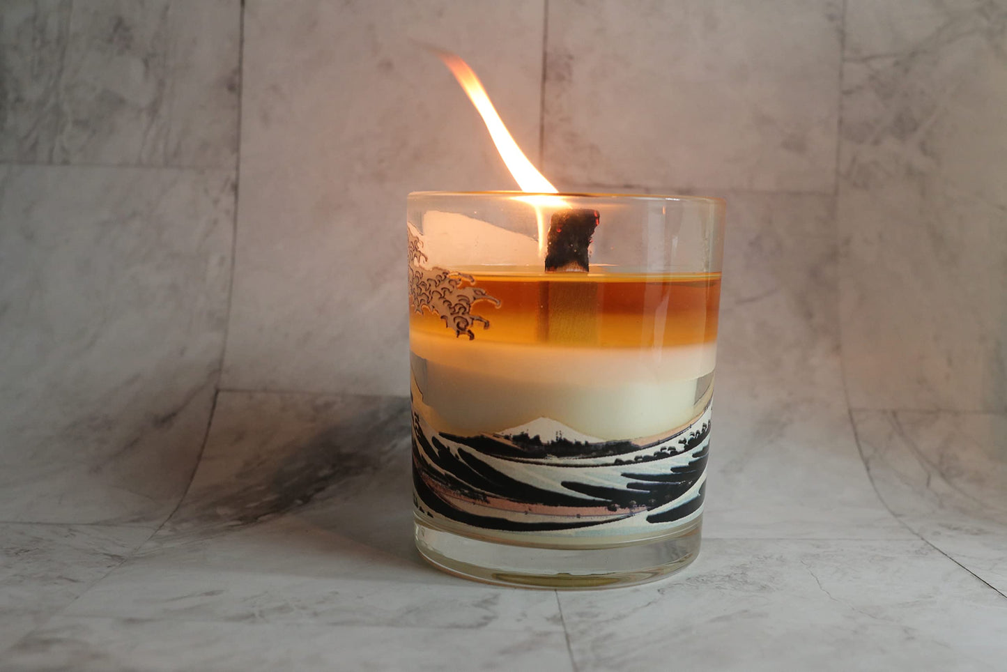 Color Changing! Fun Designs ThermoH Logo Candle (The Great Wave) - Reusable as a Color Changing Cup After! (Double The Value!)