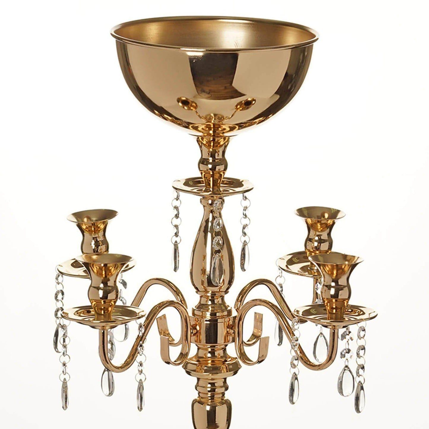 Efavormart 33" Tall Gold Arm Shiny Metal Candelabra Chandelier Votive Candle Holder Wedding Centerpiece