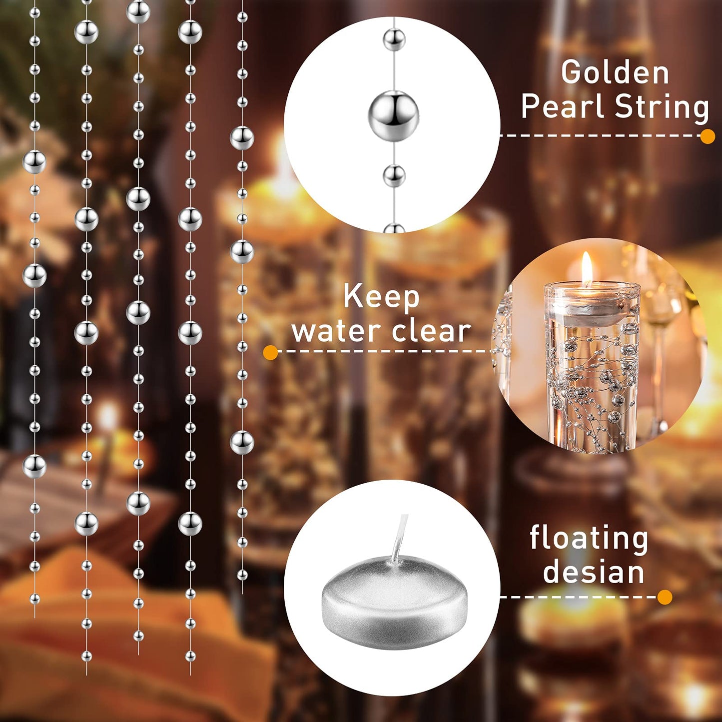 Nuanchu 12 Pieces 1. 65 Inch Floating Candles for Wedding Centerpiece, Small Unscented Floating Round Tealights Metallic Smooth Wax Disc Candles for Graduation Dinner Home Decor(Silver)