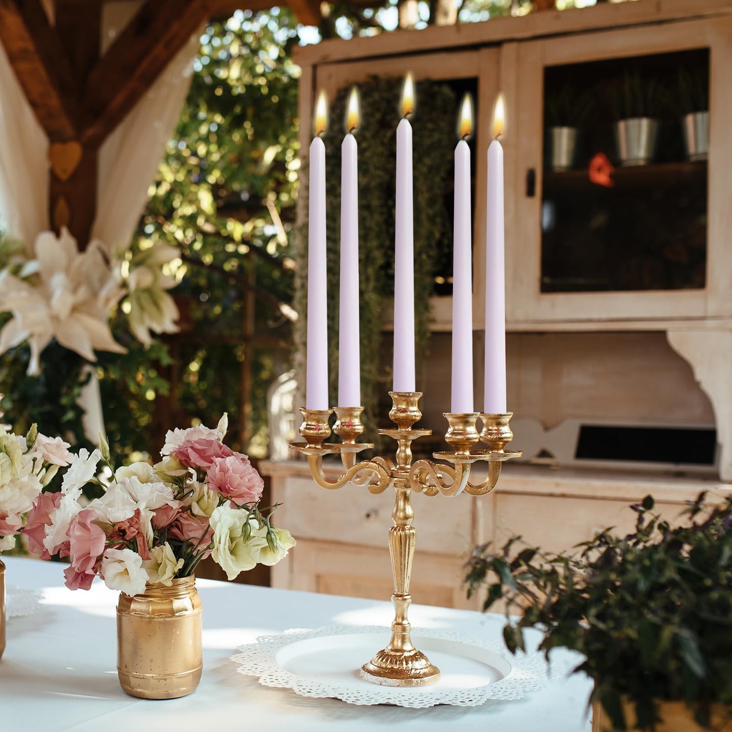 12-Pack Pale Purple Taper Candles, 10 Inch Unscented Dripless Candlesticks, Long-Lasting Burn Time of 6-7 Hours, Perfect for Home Décor, Weddings, and Events