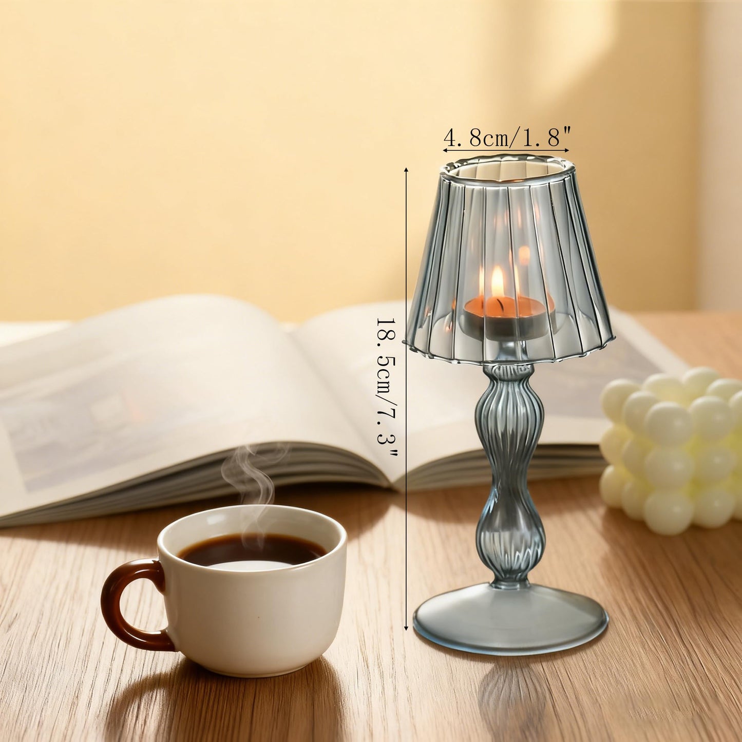 Maimeili Glass Candle Holder Hurricane Crystal Decorative Candle Fits Standard Tealight for Table Wedding Dinning Centerpieces Party Supplies Home Decor