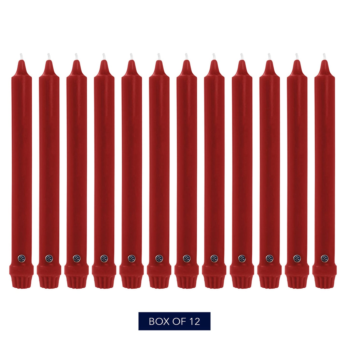 Colonial Candle Unscented Taper Candle, Classic Collection, Red, 8 In, Pack of 12 - Up to 6 Hours Burn