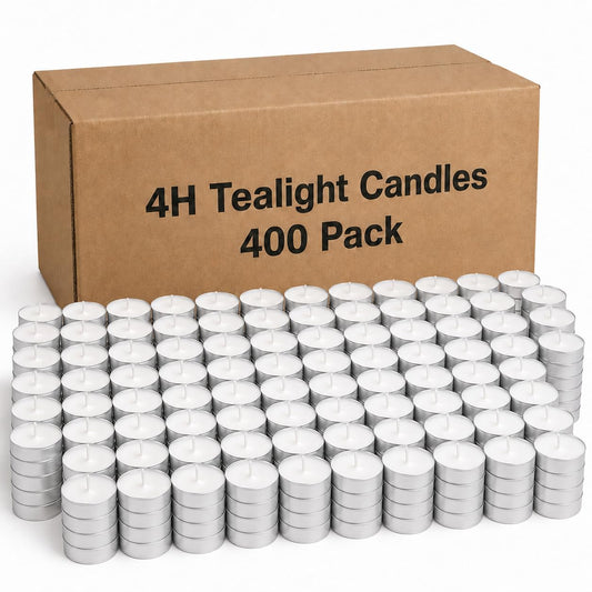 Leor & Lair Bulk Tea Light Candles - 40 Pack - Unscented 4 Hour Tealight Candles Bulk for Weddings Emergencies Spa Decor Centerpieces Dinner & Parties