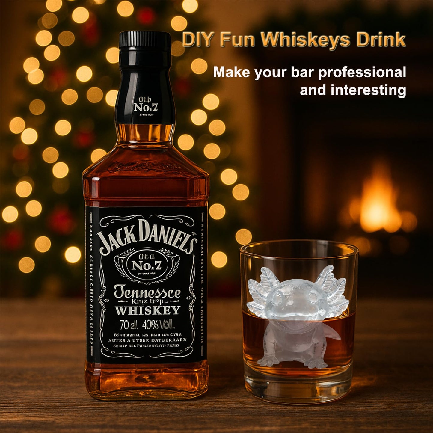 SIUPER 3D Axolotl Ice Cube Silicone Molds Tray for Whiskey, Cocktail, Drink, Bar; Rich Details. Fun Animal Mold for DIY Craft Taba Squishy Chocolate Soap Candle Resin Gift for Women Girls Boys; 2 Pack