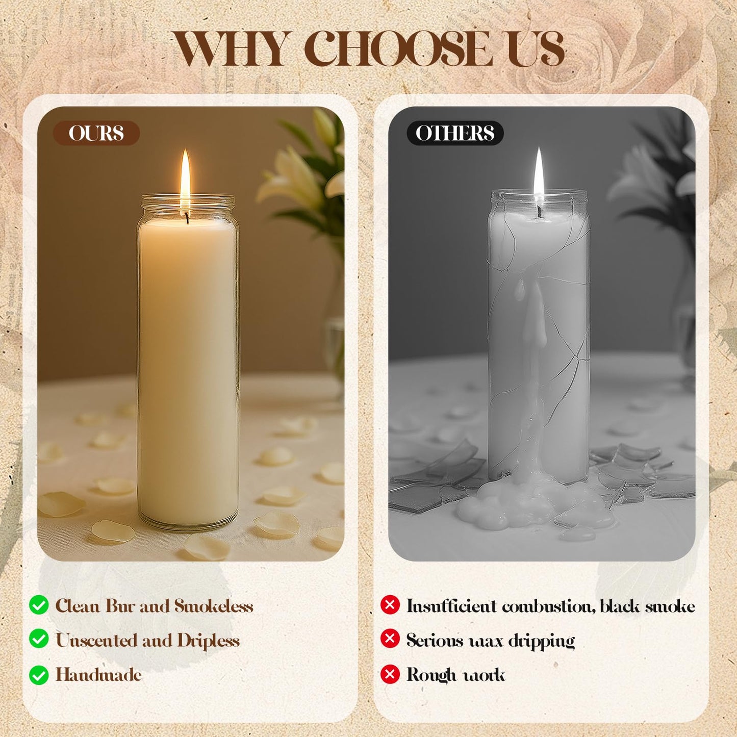 Veiuwa 12-Pack of 2x8 Inch White Candles in Glass,7 Day Candle,Unscented Prayer Candle,Suitable for Various Occasions Such as:Memorials,Religious,Catholicism,Churches,Altars,Vigils,etc.