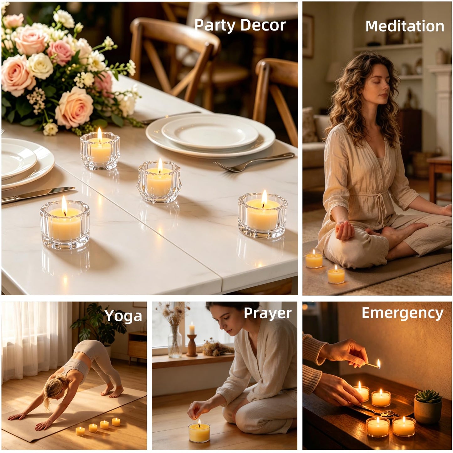 6 Hours Beeswax Tealight Candles Bulk, 40 Packs 100% Pure Beeswax Tea Lights Candle in Clear Cup,Natural Scent Bees Wax Candles Smokeless Clean Burning for Wedding Church Home Decor, Air Purification