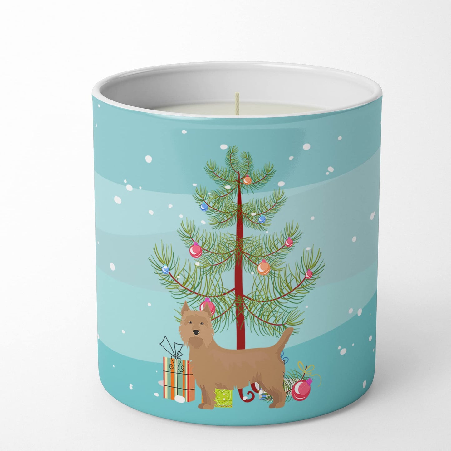Caroline's Treasures CK3444CDL Airedale Terrier Christmas Tree 10 oz Decorative Soy Candle Nature Soy Wax Essential Oil Home Decor Ideal for Bedroom Kitchen Bath Office Gift, 10 oz