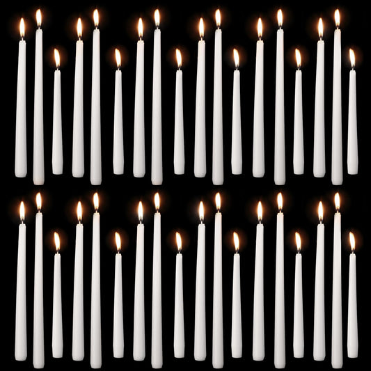 MTLEE Taper Candles 8/10/12 Multi Height Unscented Taper Candles 8 Burn Hours for Dinner Decorative Home Decoration Fall Thanksgiving Wedding Party Candlesticks(White,36)