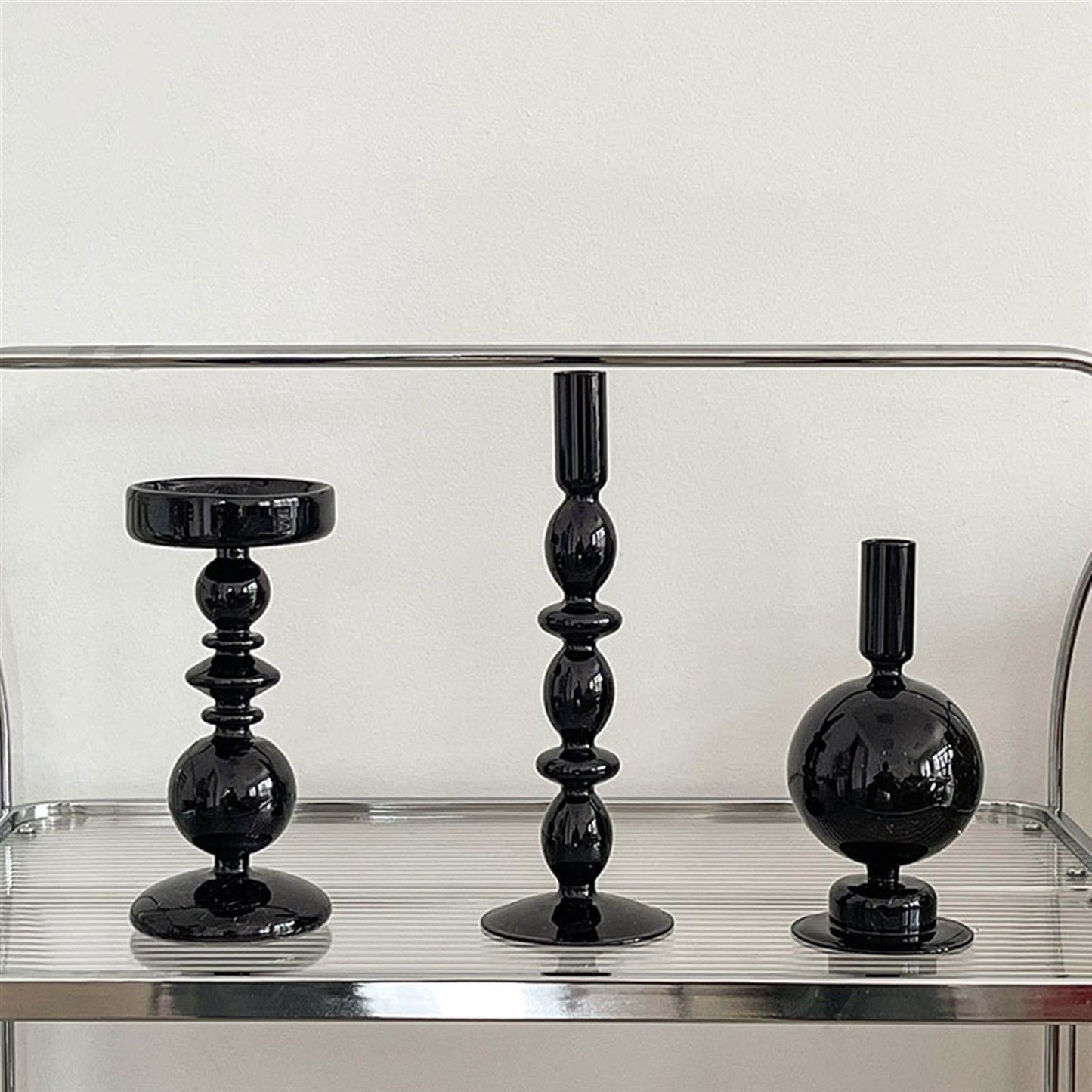 cfycfy987 Candelabra European Glass Candle Holders Light Luxury High-end Fashion Ornaments Miserable Decoration Candlestick Candle Sticks Holder(B)