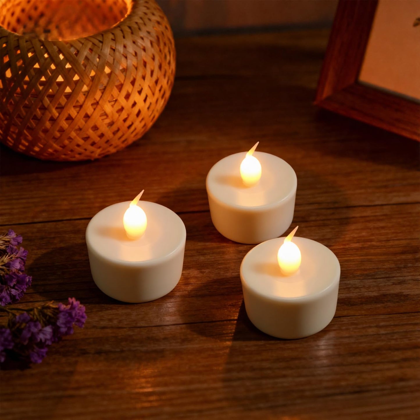 ODTRAM 12-Pack Tea Lights Candles with 2 Remote,Flickering &Timer, Flameless Battery Votive Tealights for Tabletop Lighting, Centerpieces Decor, Holiday Battery 400+ Hours (Ivory