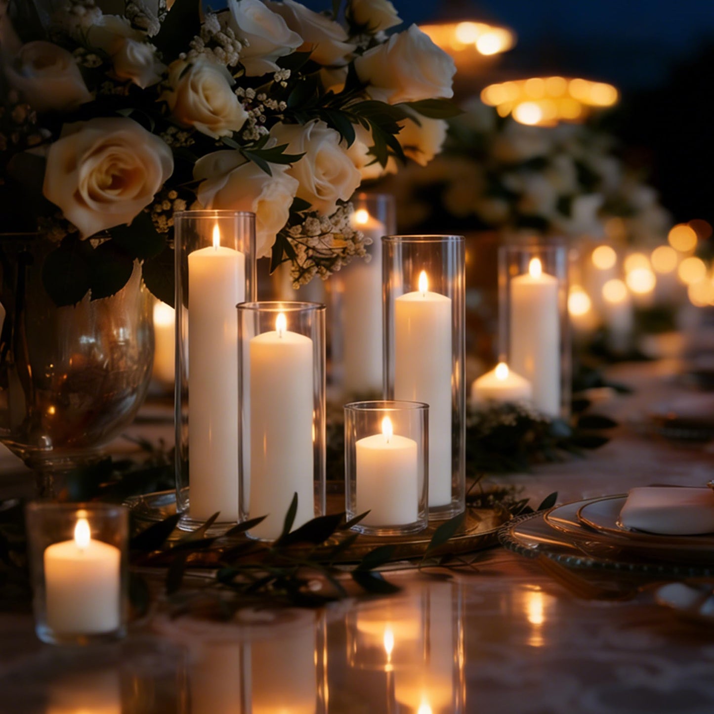 HTTBEIZI 36 Pcs White Pillar Candles Bulk Set | Unscented Dripless Smokeless Wax Candles | 3 Assorted Sizes: 2x3, 2x4, 2x6 for Weddings, Hurricane Vases, and Centerpieces