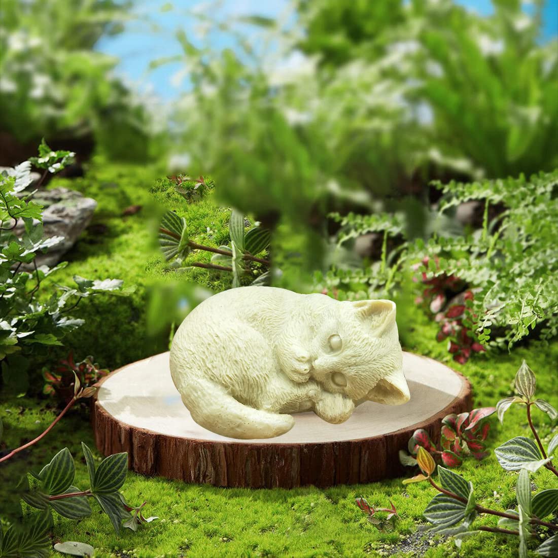 Voyyphixa 3D Cat Resin Mold Sleepy Cat Epoxy Resin Silicone Mold Sleepy Art Craft Ornaments Animals Silicone Molds for Resin Casting for Making Soaps, Candle, Puddings, Chocolates