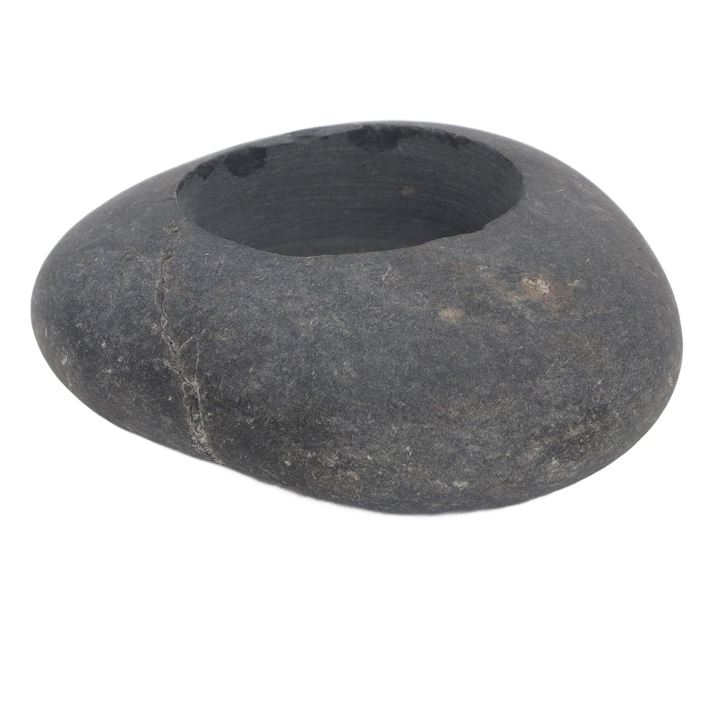 Domary Pebble Candle Holder, Handmade Decorative Stone Tealight Holder with Deep Placement Plate for Wedding Birthday Festival Home Decor