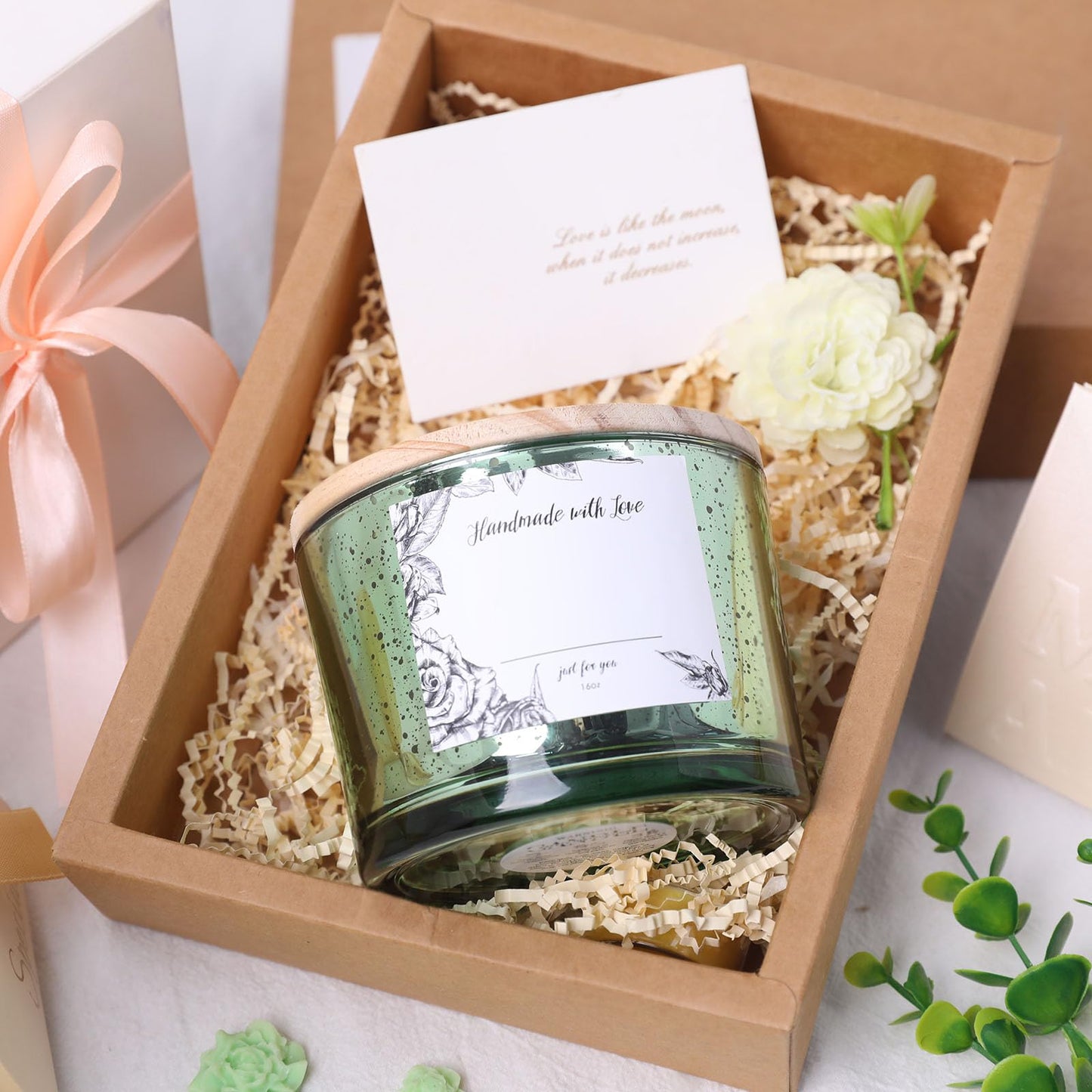 simeitol 16 OZ Green Candle Jars for Making Candles 6 Pcs, Glass Candle Jars with Airtight Bamboo Lids - Empty Candle Jar Bulk with Sticky Warning Labels - for Home Decor, Wedding, Christmas