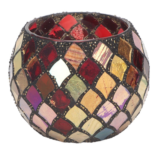 FLEXMAN Candle Holders, Mosaic Glass Tea Light Holder, Colorful Colorful Romantic Decorative Scented Candle Holder, Christmas Desktop Decor, Potted Plant Pot