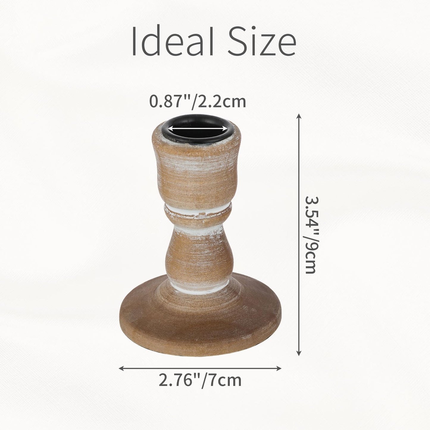 Inweder Wooden Taper Candle Holders: Wood Candlestick Holders Rustic Farmhouse Fall Decor for Living Room Dinning Table Centerpiece Christmas Set of 10