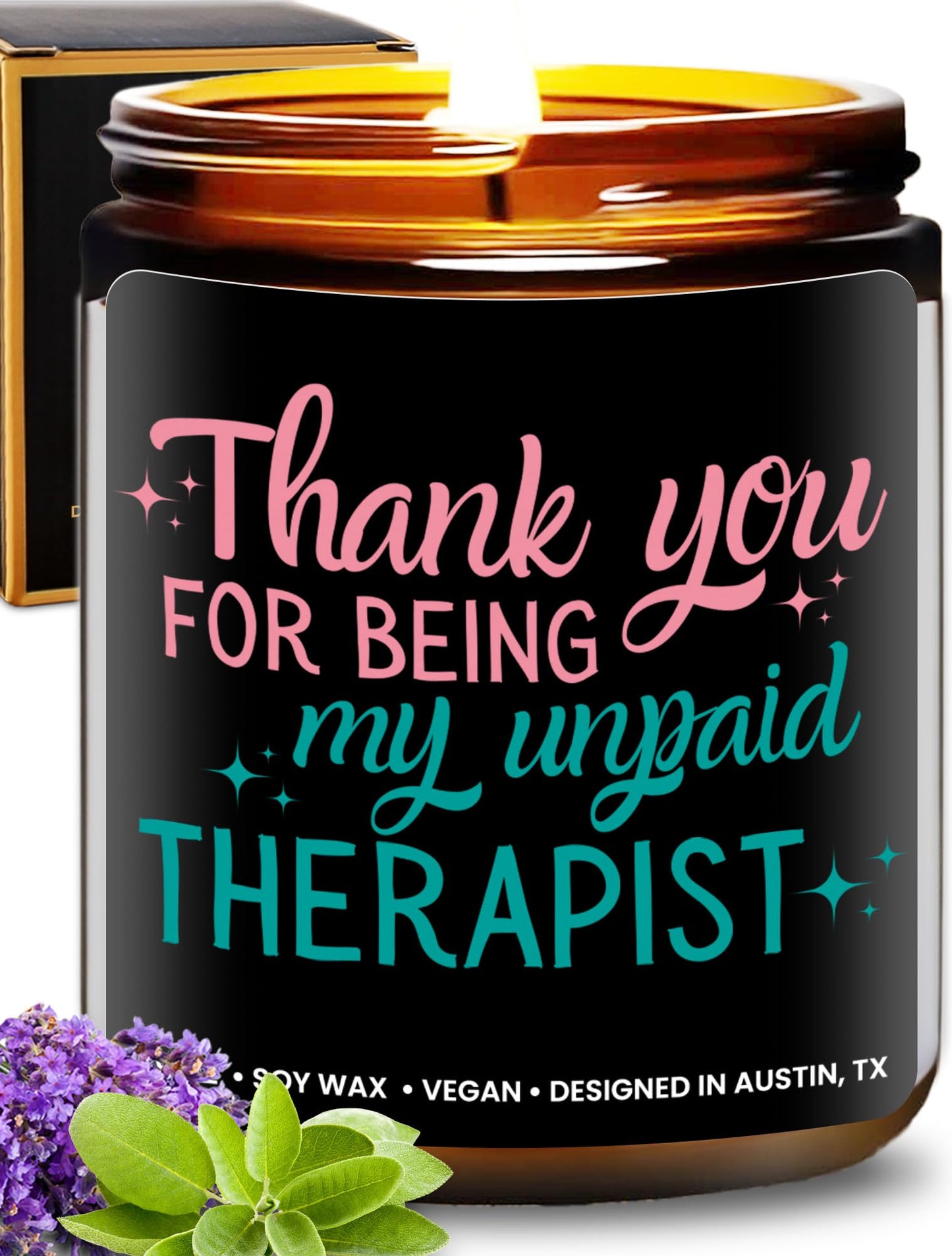 Funny Candle for Best Friend, Thank You for Being My Unpaid Therapist Candle, Unique Best Friend Candles for Women, Funny Friendship Gifts, Gifts for Bestfriends, Birthday, Christmas, Gift-Ready