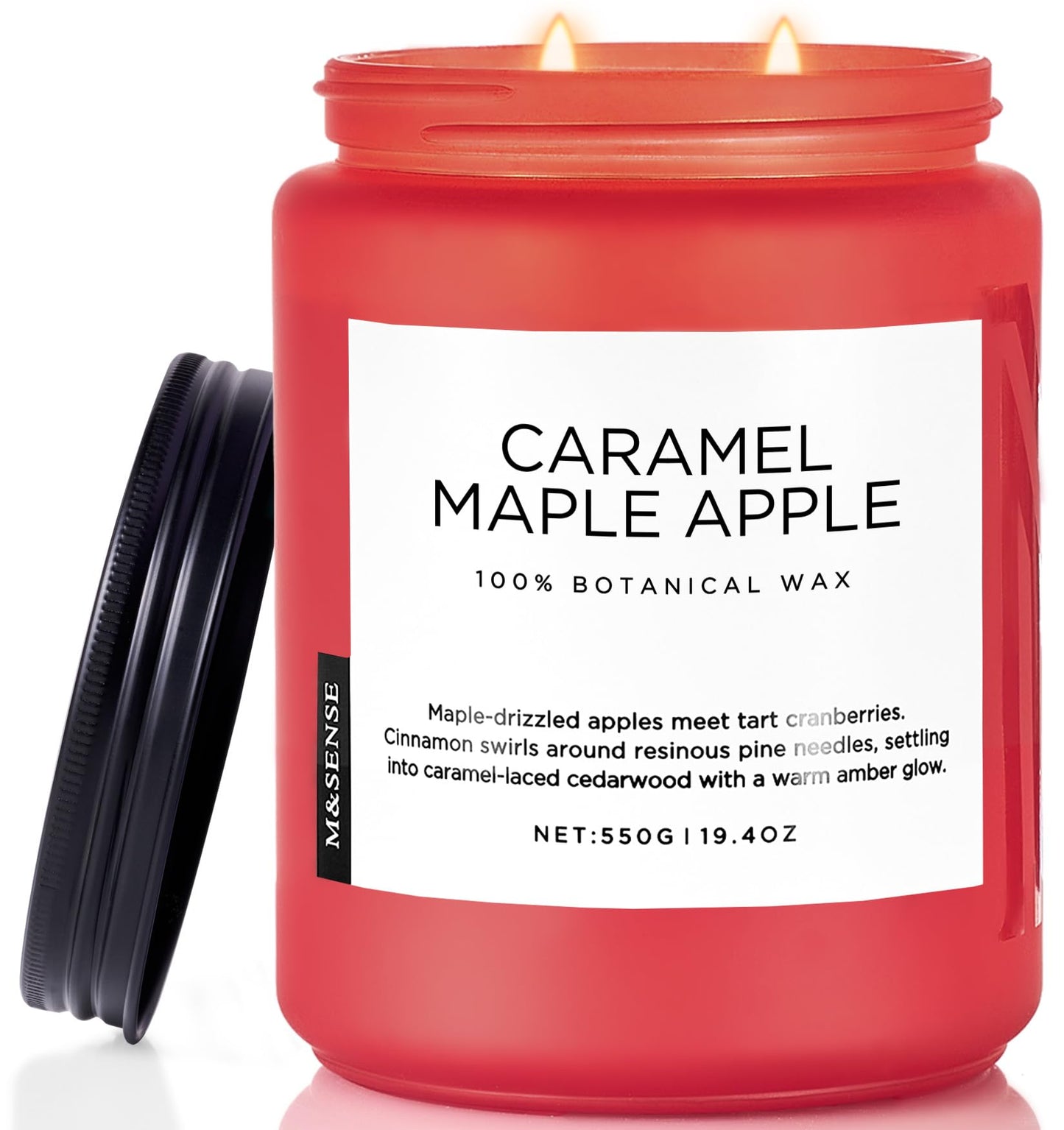 M&SENSE Caramel Apple Pie Candles for Home Scented, Natural Soy Wax 19.4oz Long Lasting 110 Hours Clean Non Toxic Large 2 Wick Candle Gifts for Easter Birthday Housewarming Gifts