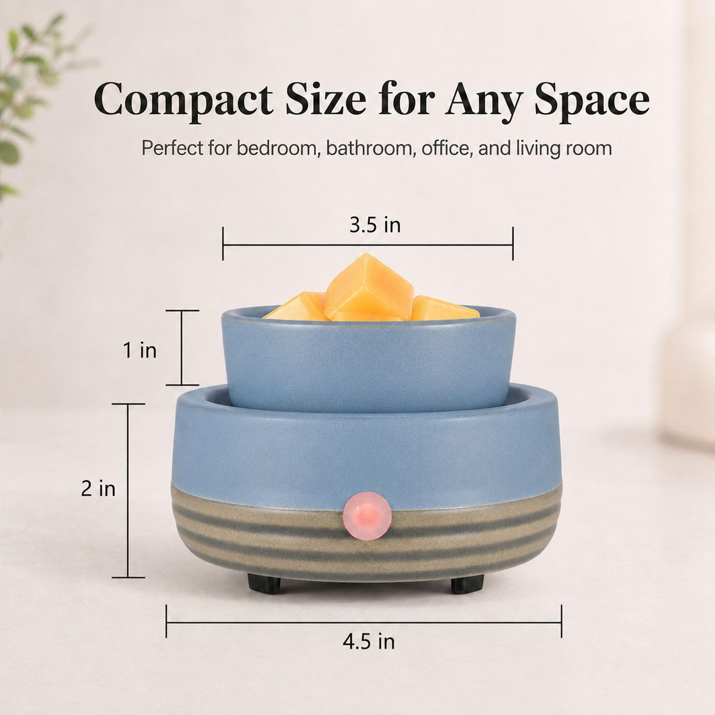 Candle Wax Melt Warmer with Timer Ceramic Electric Wax Melt 4-in-1 Oil Burner Adjusting Temperature Fits Yankee Large Jar Scented Candle for Home Decor Birthday Gifts for Women Mom Grandma Girls Blue