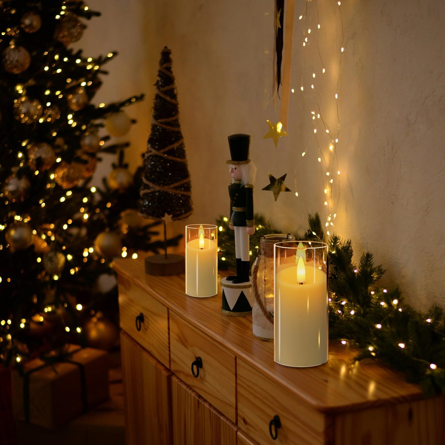 Kuandawei 6 Pack Flickering Flameless Votive Candles with Timer and Remote, Battery Operated Long Lasting 300+ Hours, Small Pillar LED Fake Candles for Wedding Home Decor, Acrylic Shell, 2" x 3"