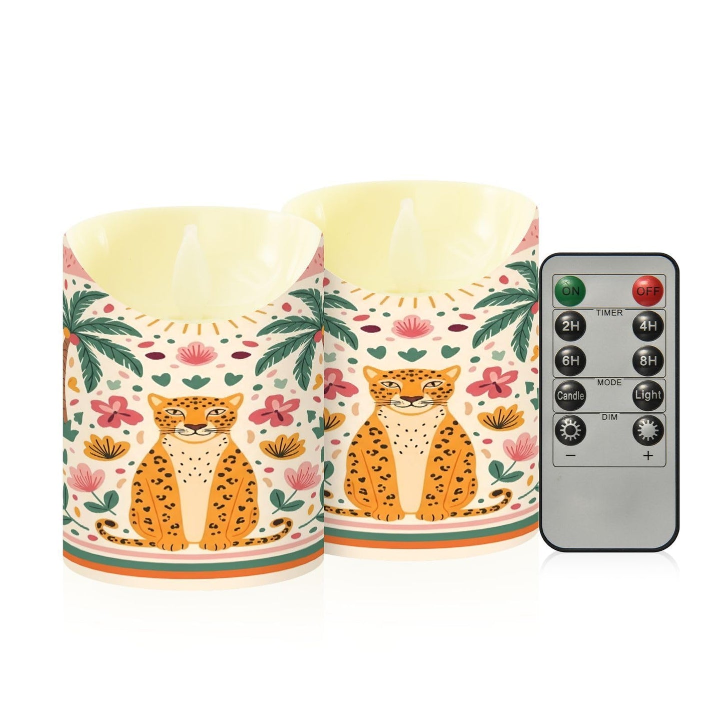 Gravopti Panther 2 Pack Flameless LED Pillar Candles with Remote & Timer, Battery Operated, Flickering Wax Candle for Wedding, Romantic Home & Party Decor