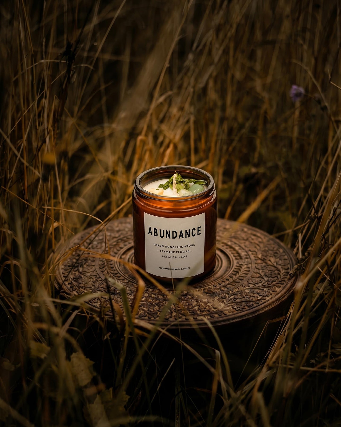 Natural Crystal Candle,Abundance, Crystal Ritual, Spiritual, Money Prosperity, Candle Spell.(Abundance)