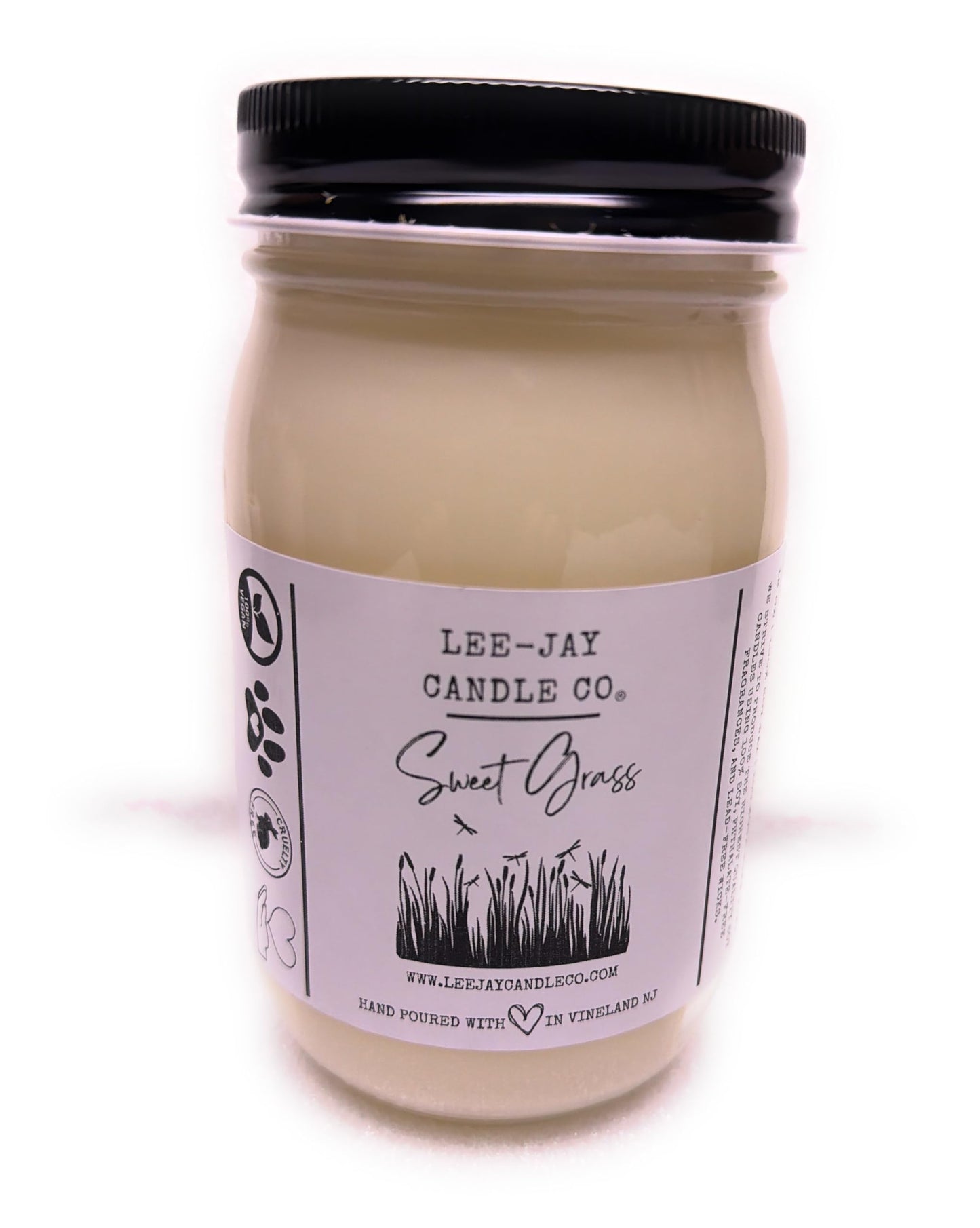 Sweet Grass | Highly FRAGRANCED 100% Soy Wax Candle | Hand Poured | LEE-JAY CANDLE CO. (16oz)