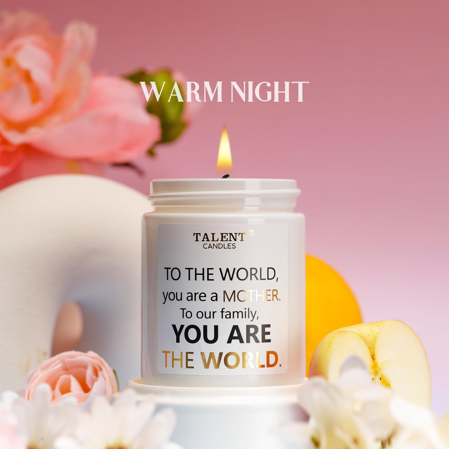 Scented Candle for Mom, Mother's Day Gifts, Perfect Home Décor Gift Elegant Gift for Mother, Mom Birthday Gifts, 8.4oz Candle Jars - Warm Night