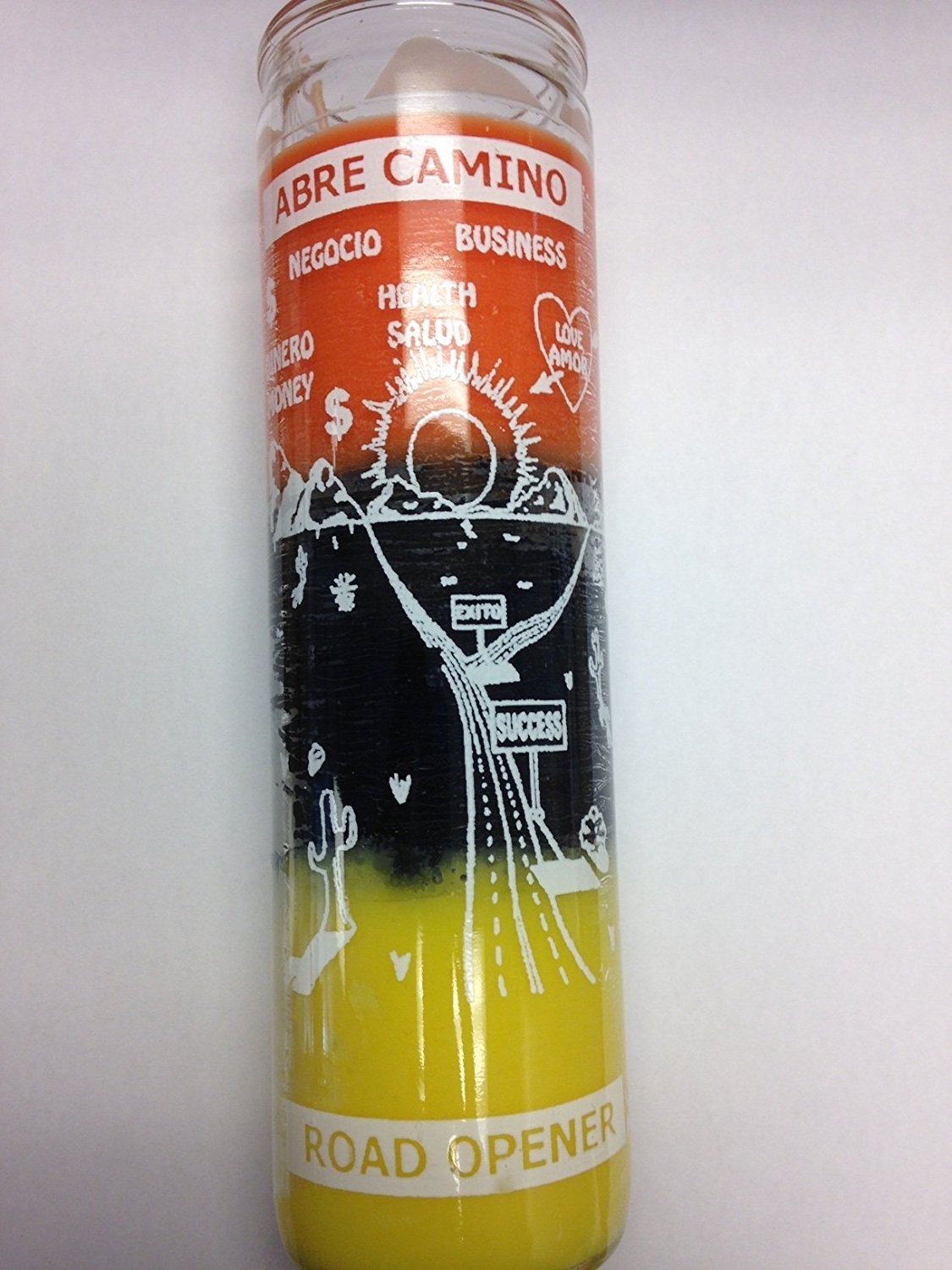 Road Opener (Abre Camino) 3 Color Candle in Glass - Silkscreen