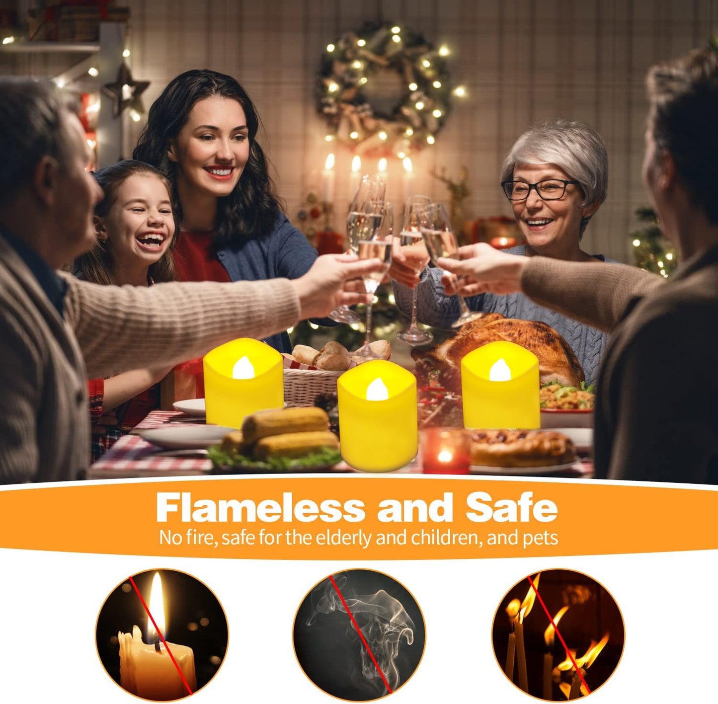 Jialine 12 Pack Rechargeable Battery Tea Lights with Remote Timer, Realistic Flickering Flameless Votive Led Tea Lights Candles, USB Tealights Candles for Halloween Wedding Christmas Home Décor