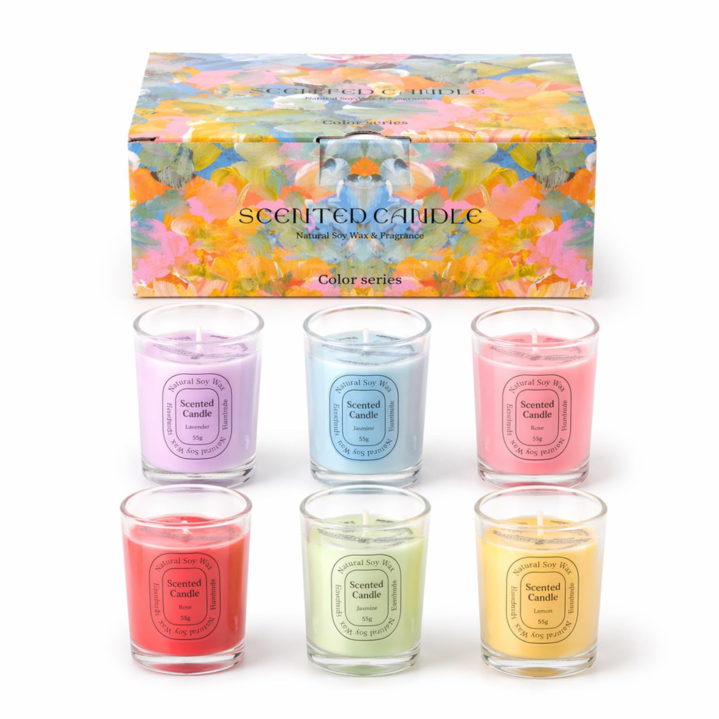 6 Pack Scented Candles Gift Set for Women, 6 Assorted Fragrances Soy Wax Aromatherapy Candles for Home Bath, Mini Stress Relief Candles for Birthday Mother's Day Thanksgiving Day with Gift Box