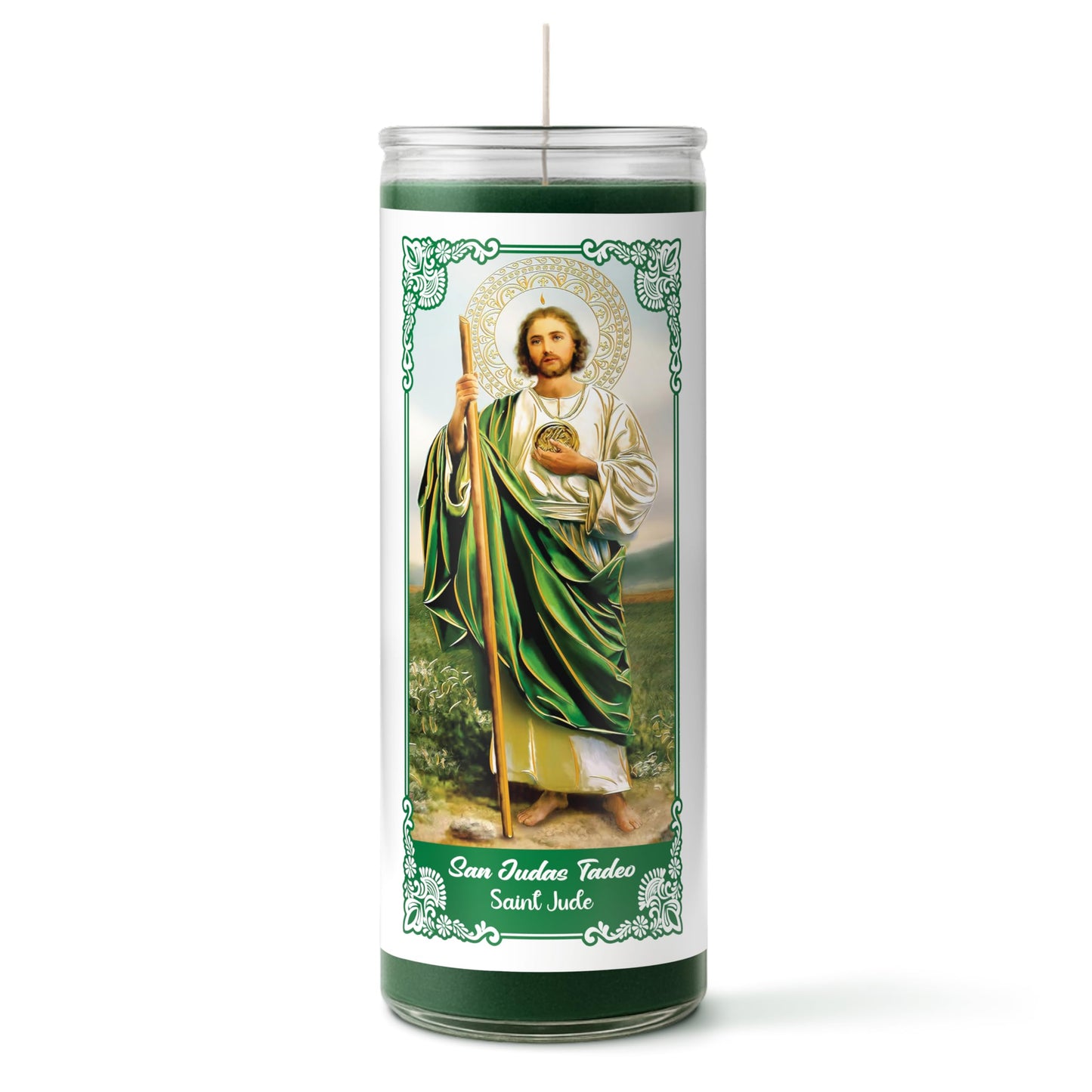 Alumenza 6 Pack San Judas Tadeo Candle in Glass Jar 90 Hours – Paraffin Wax, Clean Burning Unscented | Large & Tall Devotional Prayer Pillar Candles for Home, Memorial, Rituals