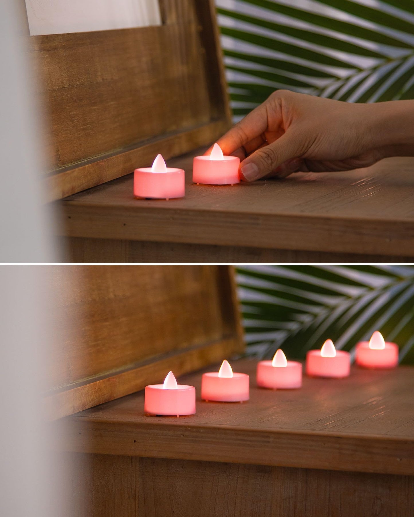 BEICHI Flameless Candles, 24-Pack LED Tea Lights Candles Battery Operated, Electric Fake Tealight Candle, Votive Candle Bulk for Wedding, Party, Home Decor (Pink Candles)