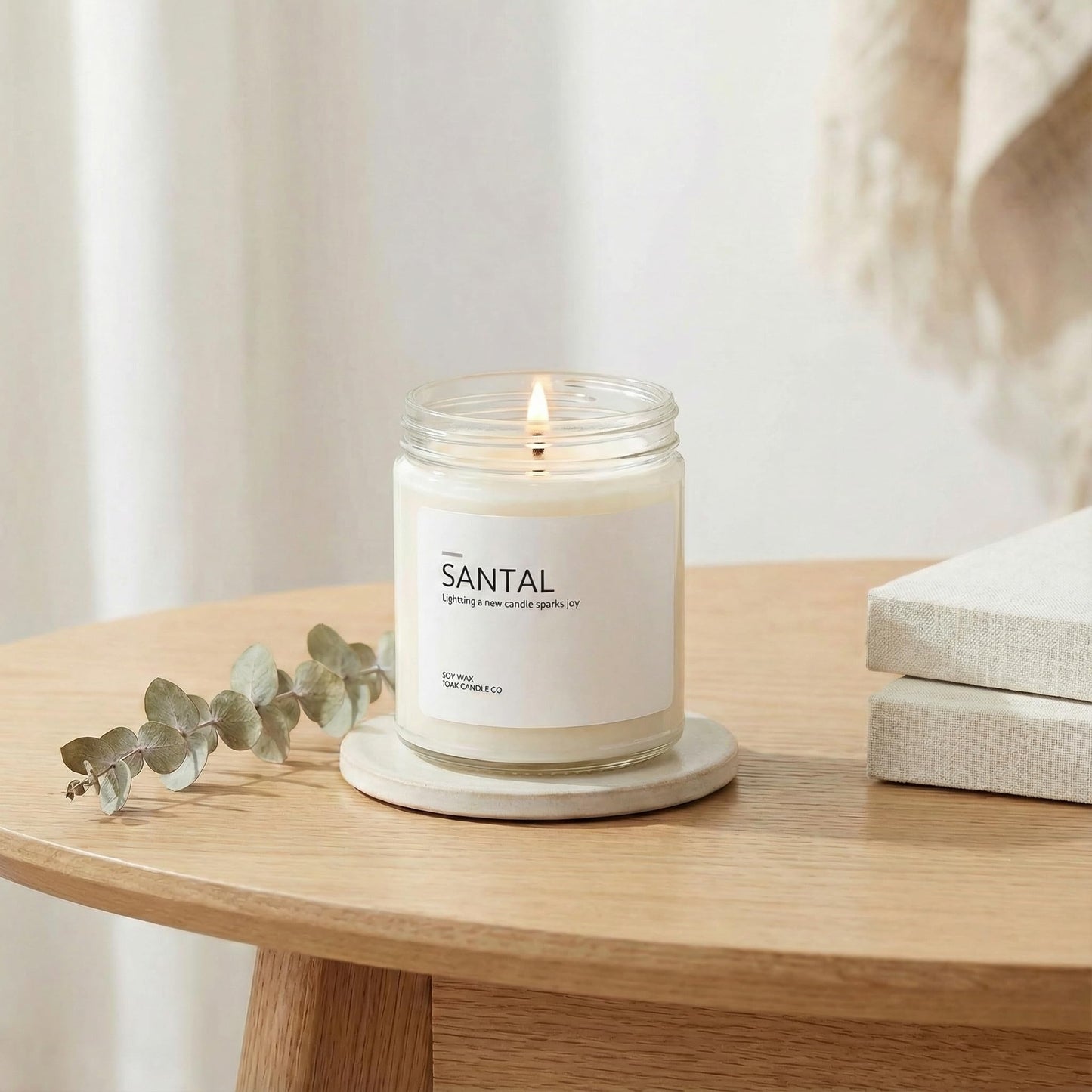 1OAK Santal Candle (Santal) - Soy Wax Scented Candle - Candles for Home Scented - Long Burning Candles Premium - Hand-Poured (7oz.)