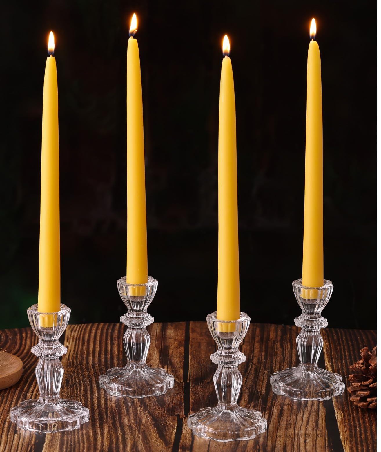 8 Pack Pure Beeswax Taper Candles, 10 Inch Beeswax Tall Candles 10Hours Long Burn - Smokeless & Dripless Candlesticks for Light, Dinner, Table Centerpieces, Home Decor