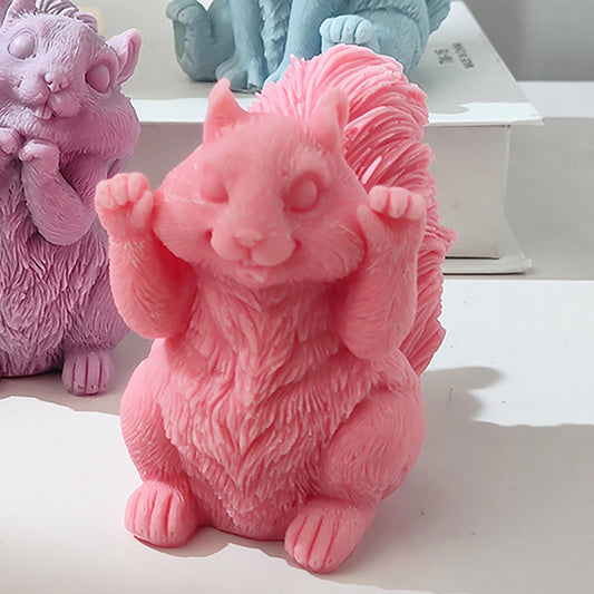 Squirrel Candle Mold - Resin Casting Silicone Molds for Home Decor & Candle Making Wave Spiral Mold