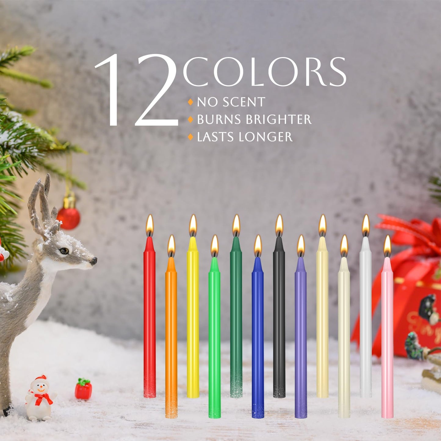 Likejarcand 24 pcs Colored Candle Chime,Spell Candles Unscented Colored Candles Mini Taper,16cm-6.5Inch Tall 0.4 Inch Diameter, Candle Holder Rituals, Prayer, Meditation (24, 16cm)