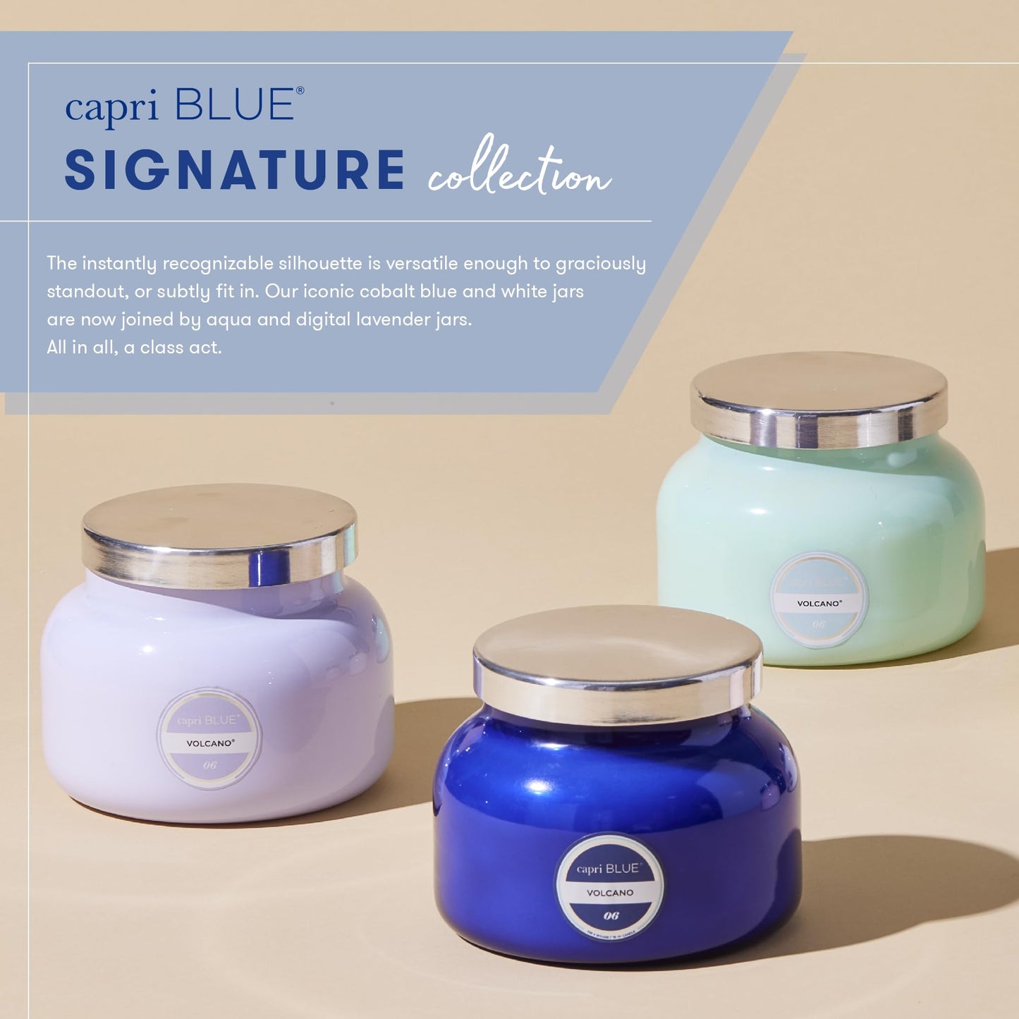 Capri Blue Volcano Scented Candles - Luxury Glass Jar Candles for Home Scented with Tropical Fruit & Sugared Citrus - Soy Wax Blend - Lavender Colored Jar (8 oz)