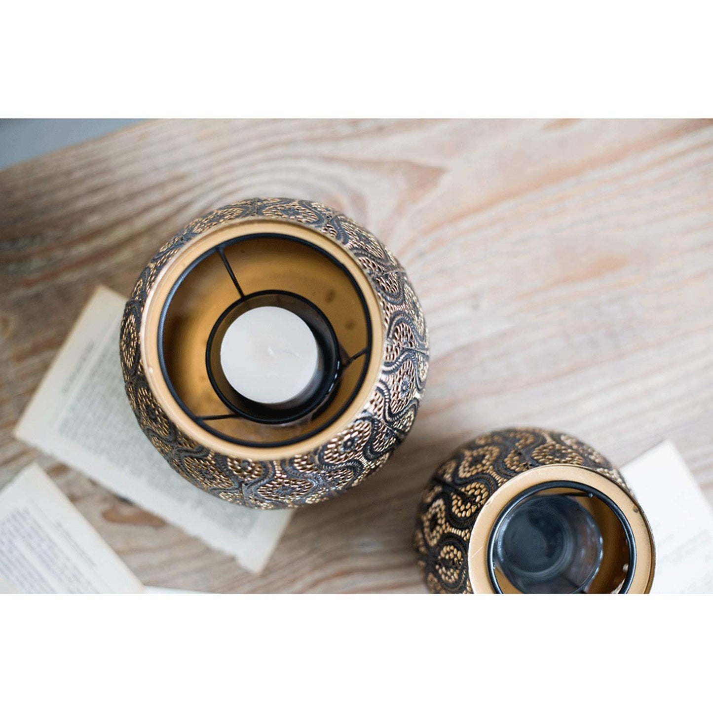 XILIN-1987 Candle Holderss Retro Wrought Iron Candle Holder Hollow Carved Candlestick Centerpieces for Wedding, Home Decor, Ceremony and Anniversary Decorative Candlestick (Size : Small)