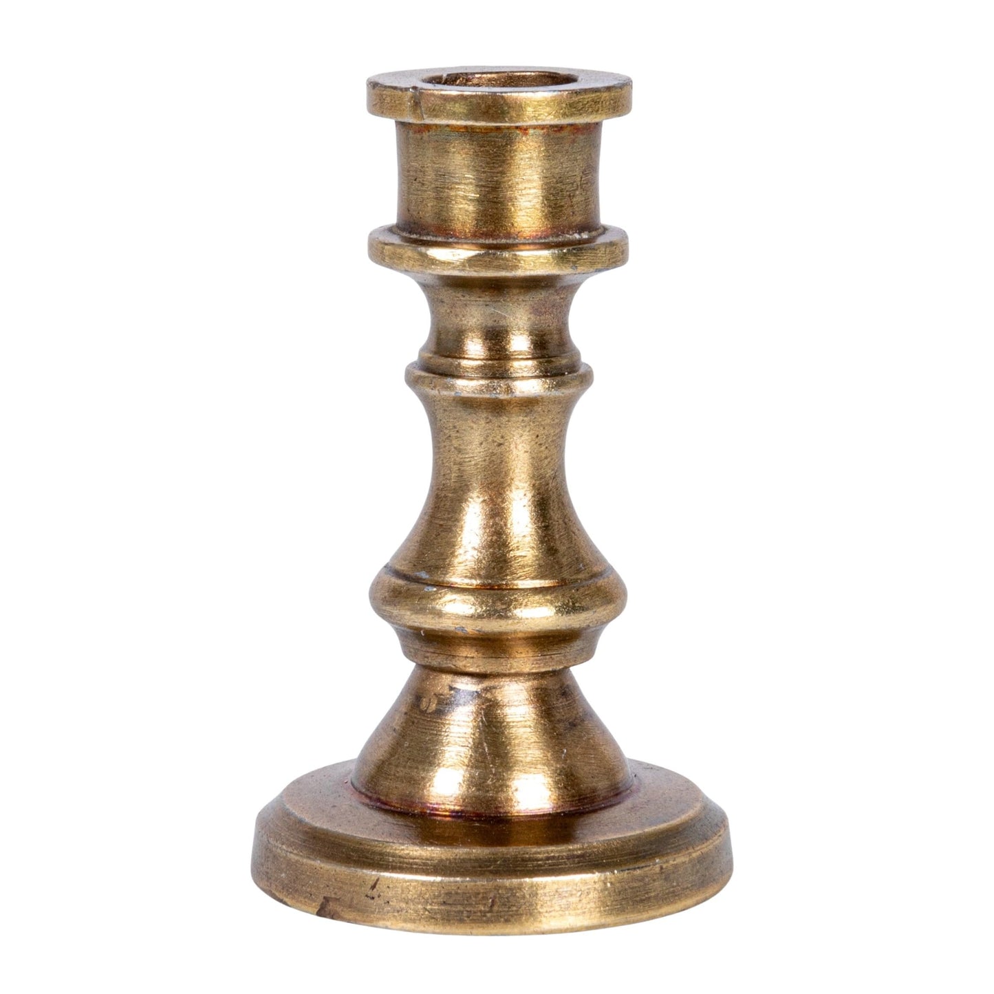 Creative Co-Op Small Antique Cast Aluminum Taper Holder, Gold