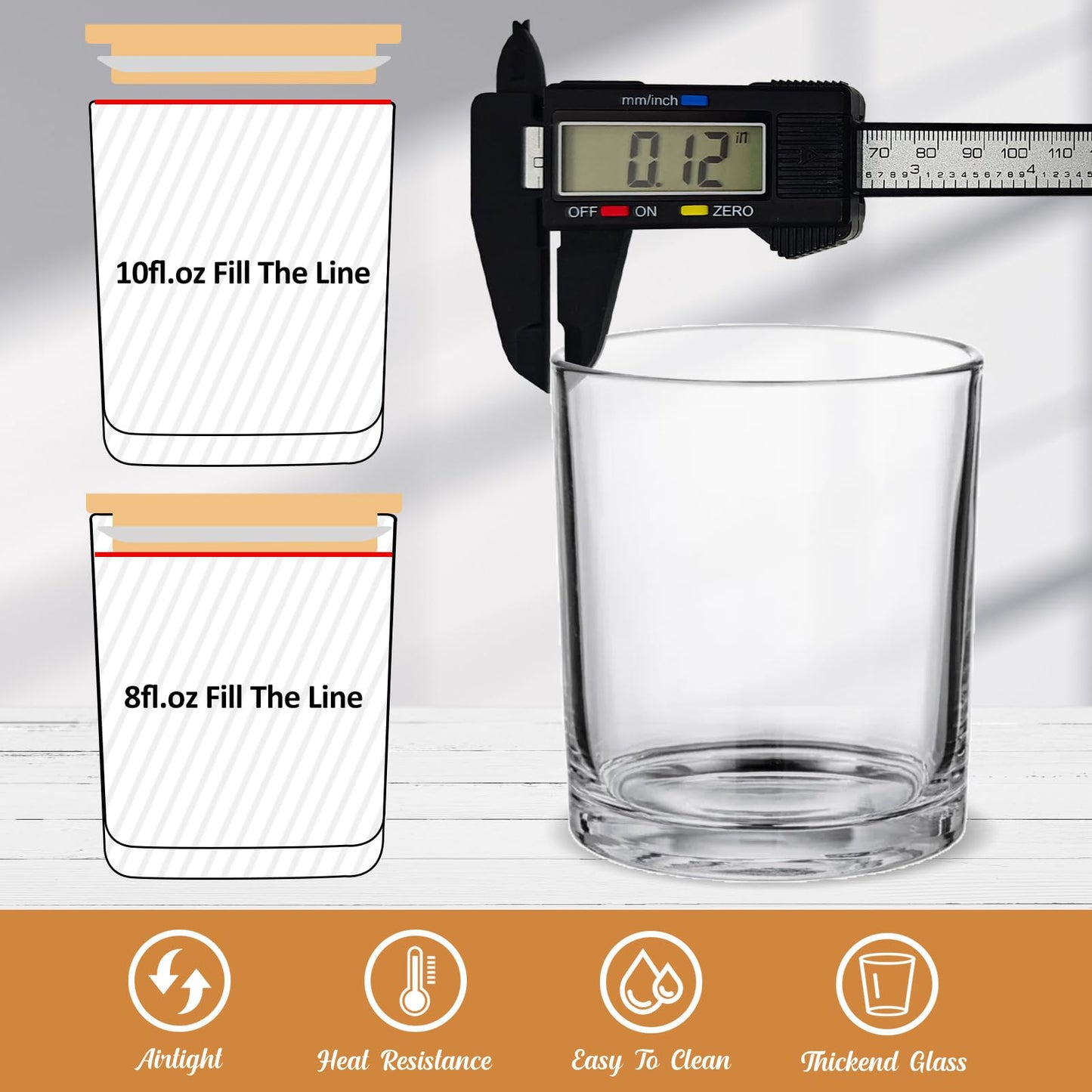 SUPMIND 30 Pack Glass Candle Jars-10oz Clear Empty Candle Jars with Bamboo Lids and Sticky Labels, Bulk Candle Jars for Making Candles Containers - Dishwasher Safe