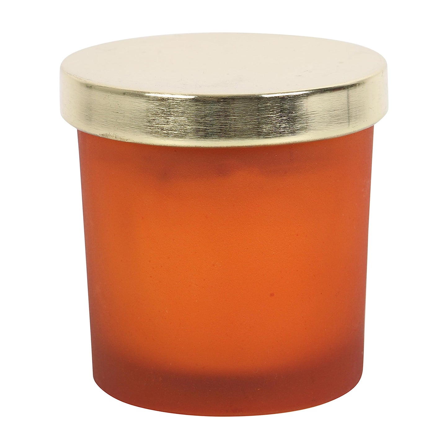 Sacral Chakra Candle: Orange Fragranced with Carnelian Crystal Chips, Reusable Glass Holder, Metallic Lid - 25-Hour Burn Time, Paraffin Wax - Spiritual Purpose, Seven Chakras Healing