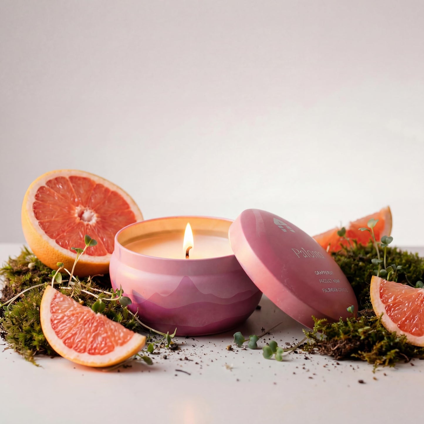 Bluecorn Aromática Scented Candle Tin, Grapefuit, Pear & Rhubarb Scent, Vegan Coconut Wax, Clean Burning & Long Lasting Candle, Room Decor, Spring Gifts, Made in USA, 8 Oz