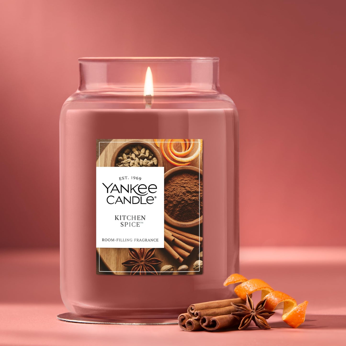 Yankee Candle Kitchen Spice, Scented Candle, 22oz Large Jar with up to 150 Hour Burn Time, Giftable